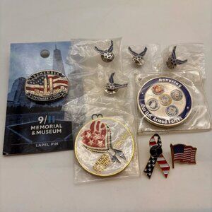 Vintage American USA Military and Historical Collectibles and Lapel Pins 9 pcs